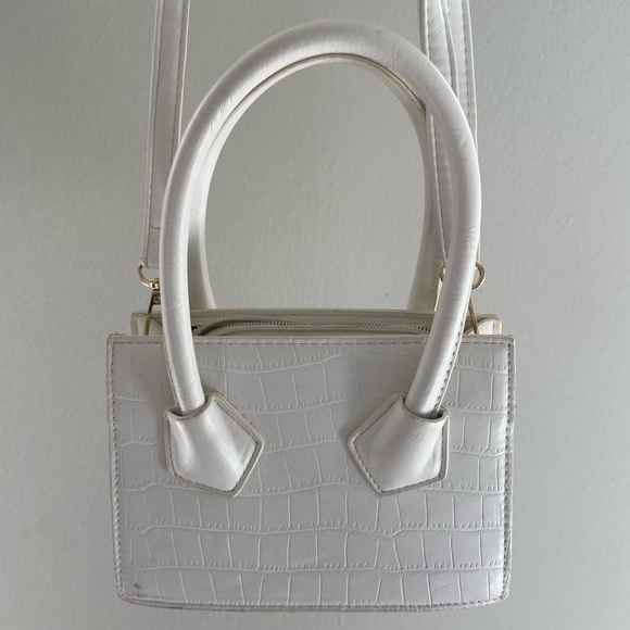 Hello Molly Handbags - White croc purse